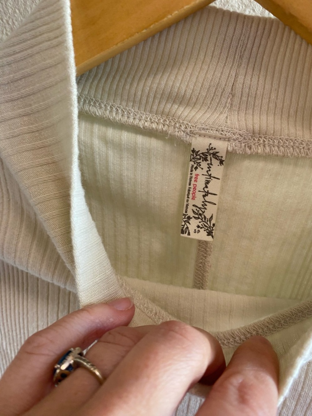INTIMATELY FREE PEOPLE Light Sage Green Ribbed Mock Neck Top - Picture 4 of 4